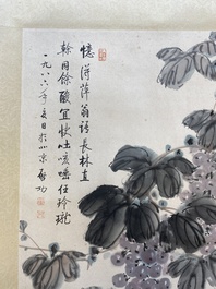 Qi Gong 啟功 (1912-2005): 'Raisins', encre et couleurs sur papier