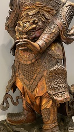 A very large Chinese gilt-lacquered wood figure of Weituo, 17th C.