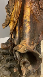 A very large Chinese gilt-lacquered wood figure of Weituo, 17th C.