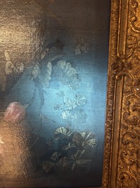 Van Verendael, Nicolaes (1640-1691, attr. &agrave;): Urne au bouquet de fleurs avec papillon, huile sur toile