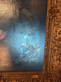 Van Verendael, Nicolaes (1640-1691, attr. &agrave;): Urne au bouquet de fleurs avec papillon, huile sur toile