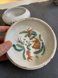 Six Chinese porcelain brush washers, 19/20th C.