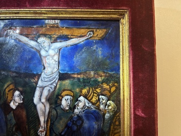 A rectangular Limoges enamel 'Crucifixion' plaque, France, 16th C.