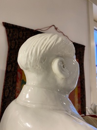 An exceptionally large Chinese white-glazed Mao Zedong sculpture, Cultural Revolution, dated 1967