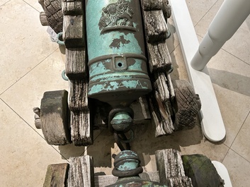 A pair of Italian bronze cannons, Venice, 17/18th C.