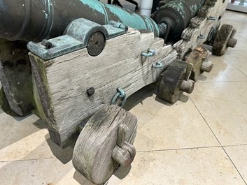 A pair of Italian bronze cannons, Venice, 17/18th C.