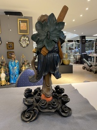 A large Chinese Fuzhou or Foochow lacquer figure of Li Tieguai, 19th C.