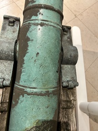 A pair of Italian bronze cannons, Venice, 17/18th C.