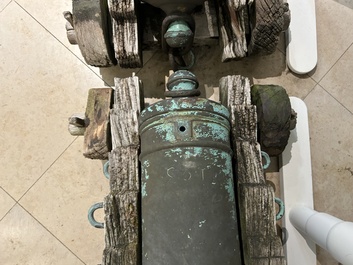 A pair of Italian bronze cannons, Venice, 17/18th C.