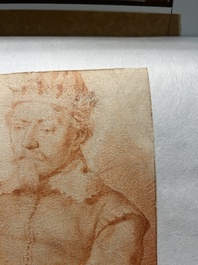 Cornelis Visscher II (1628-1658, attr. &agrave;): 'Portrait d'un roi', sanguine sur papier