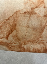 Cornelis Visscher II (1628-1658, attr. &agrave;): 'Portrait d'un roi', sanguine sur papier