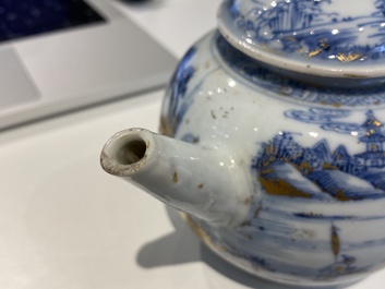 Six Chinese blue and white, famille verte and Imari-style teapots, Kangxi/Yongzheng