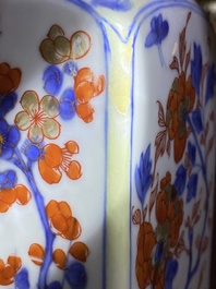 A pair of square Chinese Imari-style bottles, Kangxi