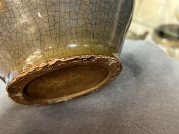 A Chinese ruyao type-glazed vase, probably Qianlong