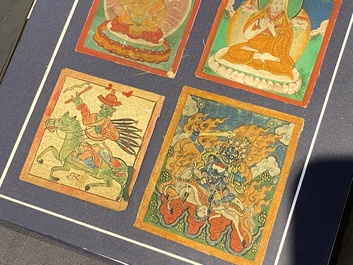 20 tsaklis on cotton and paper, Tibet and/or Mongolia, 18/19th C.