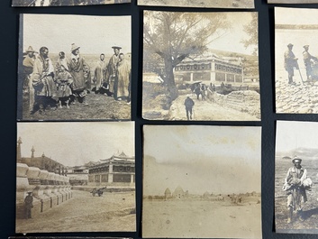 40 photos carr&eacute;es illustrant la premi&egrave;re exp&eacute;dition belge au Tibet, vers 1908