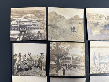 40 photos carr&eacute;es illustrant la premi&egrave;re exp&eacute;dition belge au Tibet, vers 1908