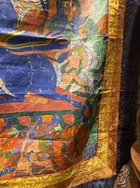 Grand thangka figurant Yamantaka, Tibet, 19&egrave;me