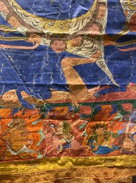 Een grote thangka met Yamantaka, Tibet, 19e eeuw