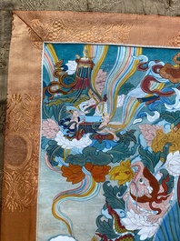 Twee thangka's met Shakyamuni Boeddha, Tibet, 20e eeuw