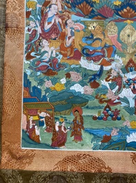 Twee thangka's met Shakyamuni Boeddha, Tibet, 20e eeuw