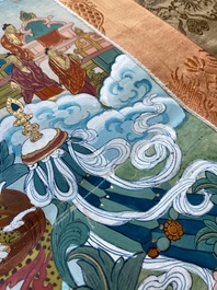 Twee thangka's met Shakyamuni Boeddha, Tibet, 20e eeuw