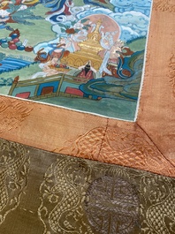 Twee thangka's met Shakyamuni Boeddha, Tibet, 20e eeuw