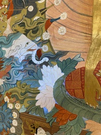 Twee thangka's met Shakyamuni Boeddha, Tibet, 20e eeuw