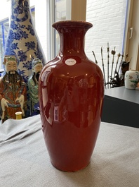 A Chinese monochrome sang-de-boeuf-glazed vase, 19th C.