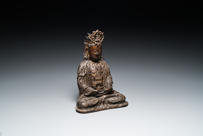 Bouddha en bronze dor&eacute;, Chine, Ming