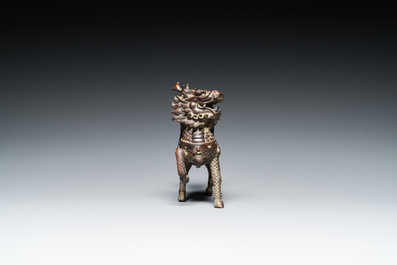 A Chinese bronze qilin, probably Kangxi