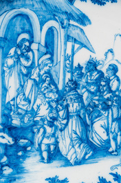 An exceptional blue and white 'Adoration of the Magi' dish, Verstraeten workshop, Haarlem, ca. 1640-1660