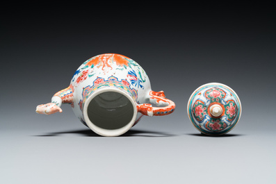 A Chinese famille rose teapot with dragon spout, Yongzheng/Qianlong