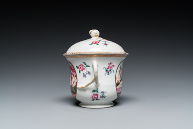 Four pieces of Chinese export porcelain with mythological and romantic subjects, Qianlong
