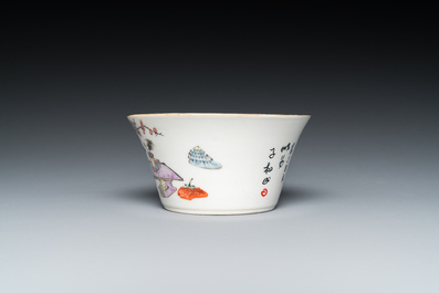 A Chinese qianjiang cai 'erotic subject' bowl, 19th C.