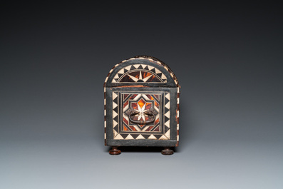 A tortoise-veneered and bone-inlaid wooden casket, probably Turkey, 17th C.