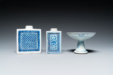 13 pi&egrave;ces en porcelaine de Chine en bleu et blanc, 18/20&egrave;me