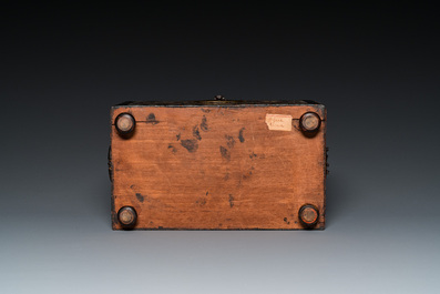 A tortoise-veneered and bone-inlaid wooden casket, probably Turkey, 17th C.