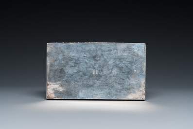 A rectangular Thai silver box, 19/20th C.