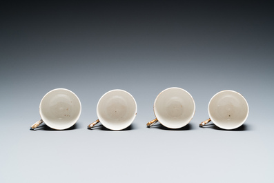 A Chinese famille rose 18-piece 'mandarin subject' tea service, Qianlong