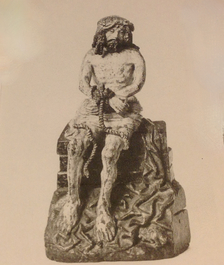 A fine oak sculpture of the Pensive Christ, Brussels, ca. 1500