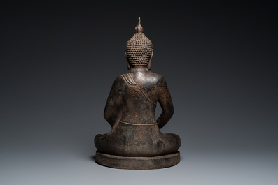 A large bronze Mandalay-style Buddha, probably Burma, 19th C.