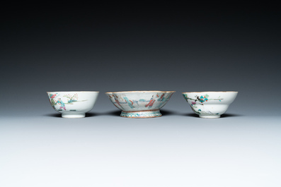 Eleven Chinese famille rose bowls, 19/20th C.