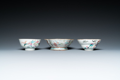 Onze bols en porcelaine de Chine famille rose, 19/20&egrave;me