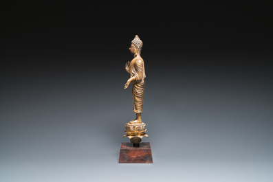 A Thai gilt bronze Buddha Shakyamuni in Lan Na-style, probably 16th C.