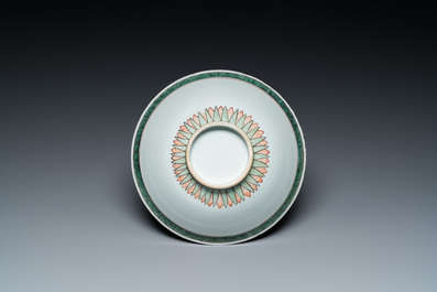 A Chinese famille verte 'magpies and prunus' bowl, Kangxi