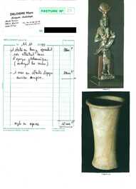 An Egyptian alabaster vase and a dish, Old Kingdom