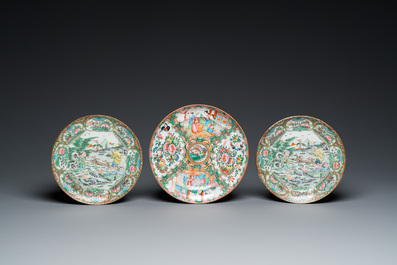 An extensive collection of Chinese Canton famille rose porcelain, 19th C.