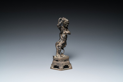 A Chinese bronze sculpture of Kui Xing, Ming