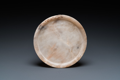 An Egyptian alabaster vase and a dish, Old Kingdom